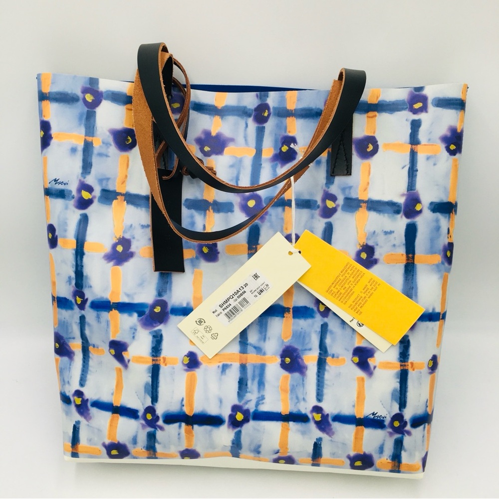 Marni Stylish Blue and Orange Tote Bag / Shopping Bag